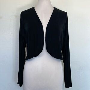 Vintage Chico's Travelers Black Long Sleeve Bolero Jacket With Buttons Size 2